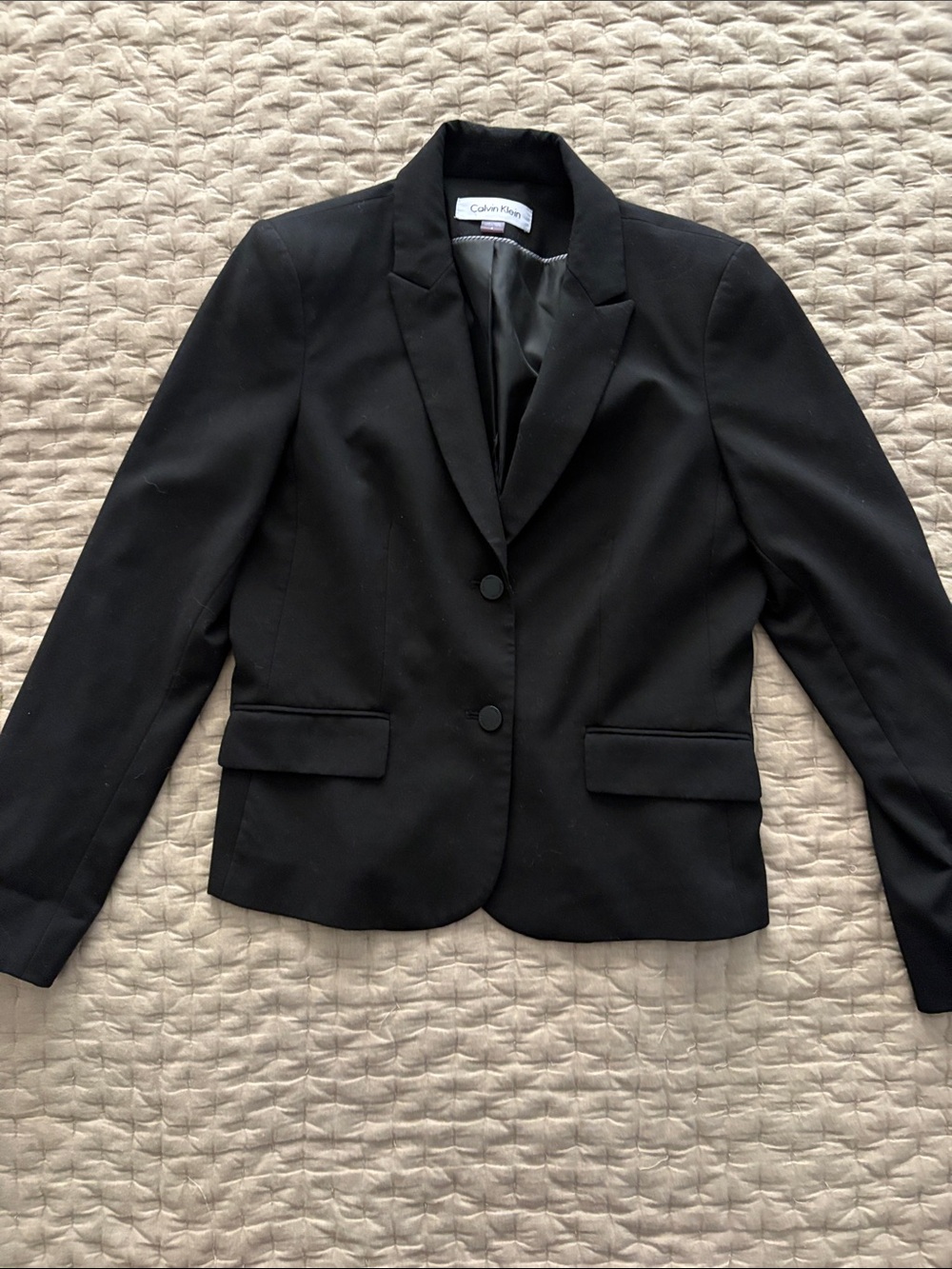 Calvin Klein Black Women's Blazer with Notch Lapel